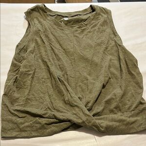 EUC SO Green Sleeveless Muscle Tee with Tie Front